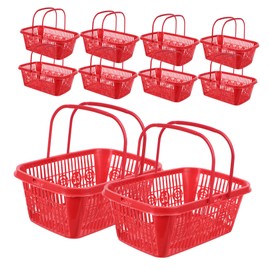 GANAZONO 10pcs Portable Berry Baskets for Fruit Storage Lightweight and Strawberry Picking Containers for Fridge Living Room and Crafts Red Color
