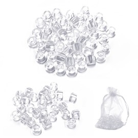 80 Pieces Braided Hair Beads Dreadlocks Decorative Accessories for Hair, Transparent Braided Hair Pendants DIY Storage Bag for Hairdressing Straps