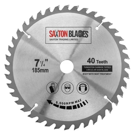 TCT18540T20B TCT Circular Saw Blade 185mm x 40T x 20mm Bore (16mm ring) fits Evolution Bosch Makita etc