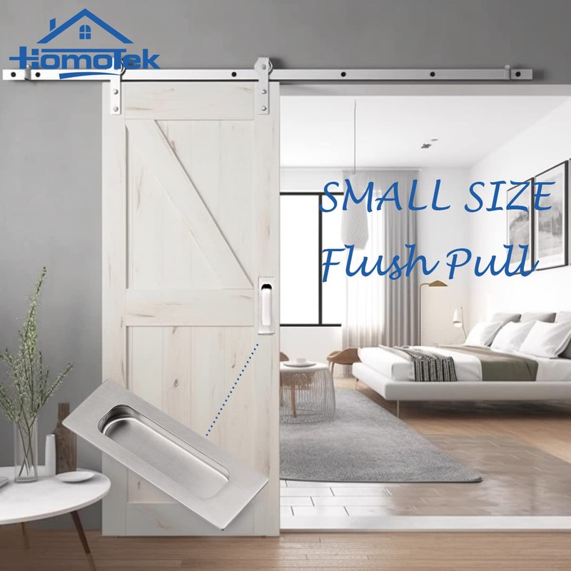 HOMOTEK 4 Pack 120mm Flush Sliding Closet Door Pulls, Recessed