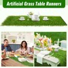 Farochy Synthetic Thatch Grass Table Runner, Artificial Grass Runners for