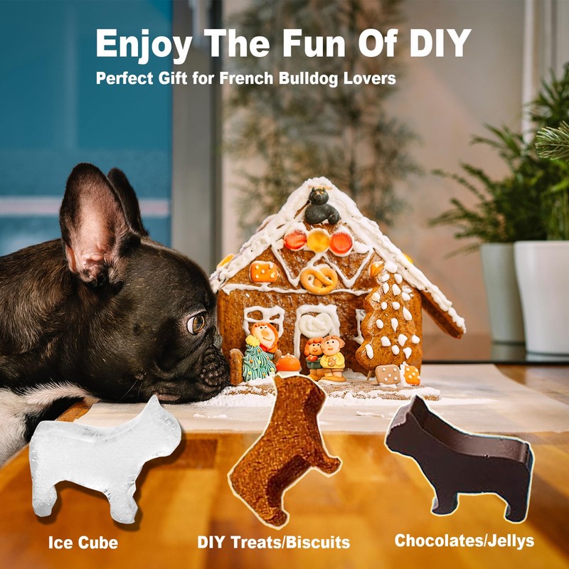 ACOOKEE French Bulldog Ice Cube Mold, Fun Shapes Frenchie Bull