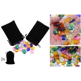 Allstarco Pirate Jewels in Valour Treasure Pouches 1 Inch Decor Plastic Gems for Party & Games, Table Scatter, Vase Fillers, Wedding Decor Gemstones Favors