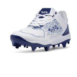 Boombah Viper Pureknit Men's Molded Cleat - Status - White/Royal Blue - Size 8.5