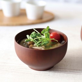Maruju TL11763C Natural Wood Warmth Nagomi Bowl Miso Soup Bowl Wooden Tableware Bowl Approx. 4.7 x 2.6 inches (12 x 6.5 cm) Dark Brown