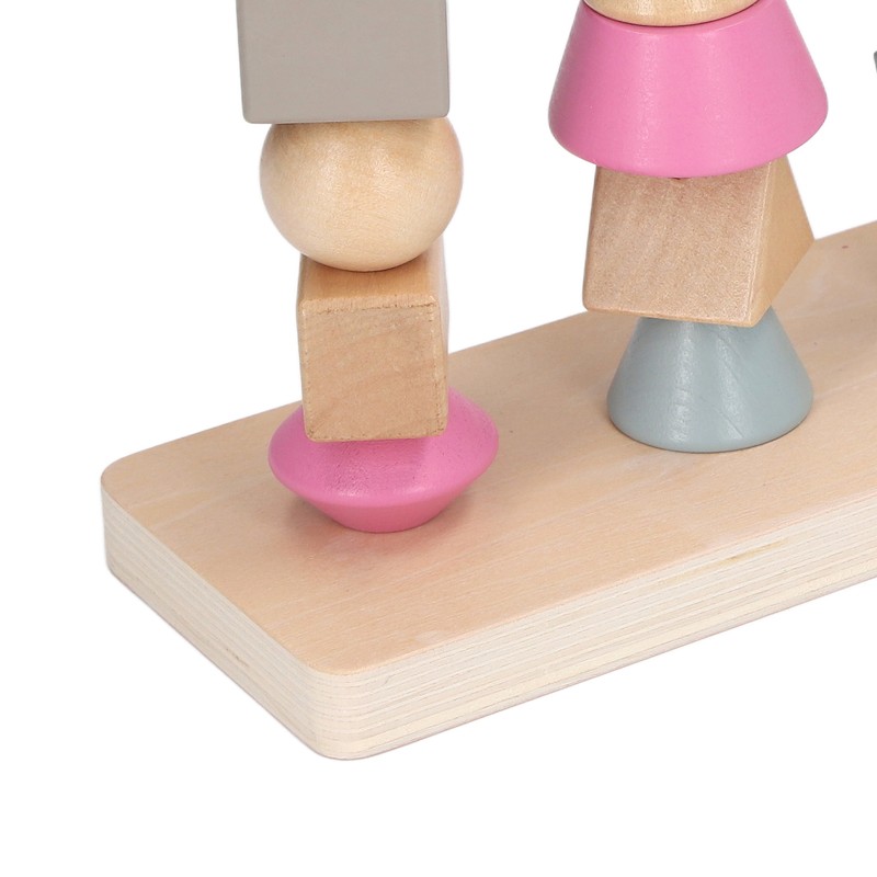 Stack Matching Set Educational Wood with 10 Cards Geometric Shape