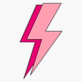 Pink Lightning Bolt Bumper Sticker Vinyl Decal 5"