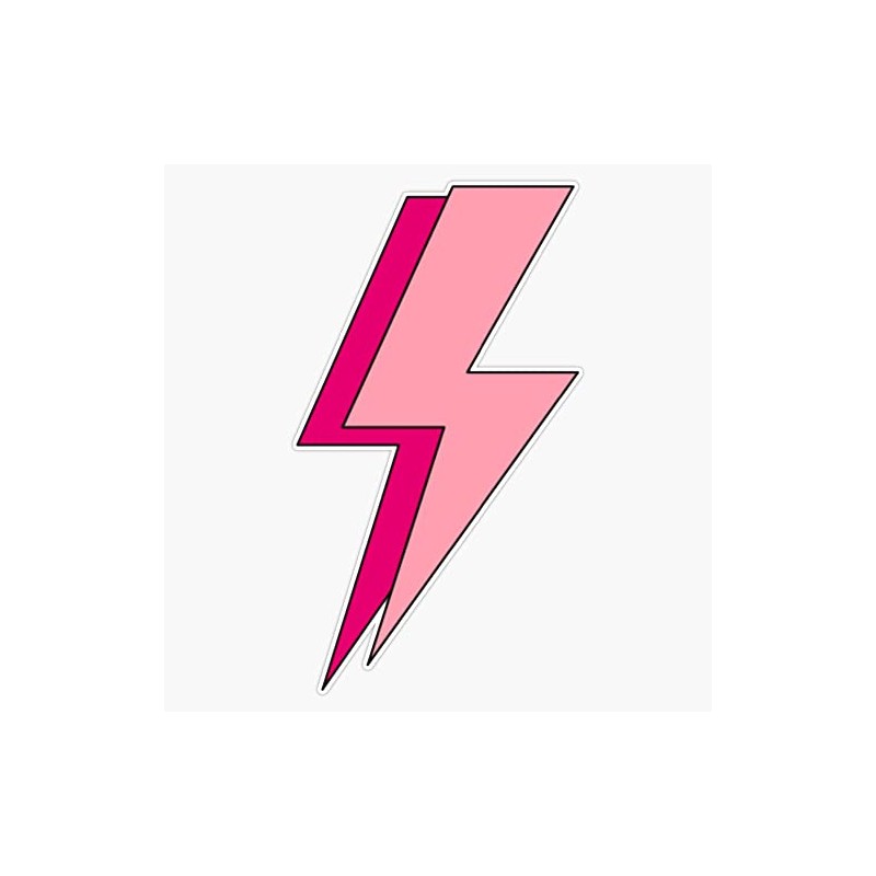 Pink Lightning Bolt Bumper Sticker Vinyl Decal 5"