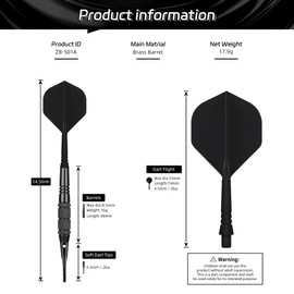 CyeeLife Plastic Tip Dart Arrows - 12 Point Dart Arrows for Electronic Dart Board 18g