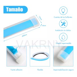 VAKRNY 60cm Par Tira Led Drl Flexible Direccional Secuencial Auto