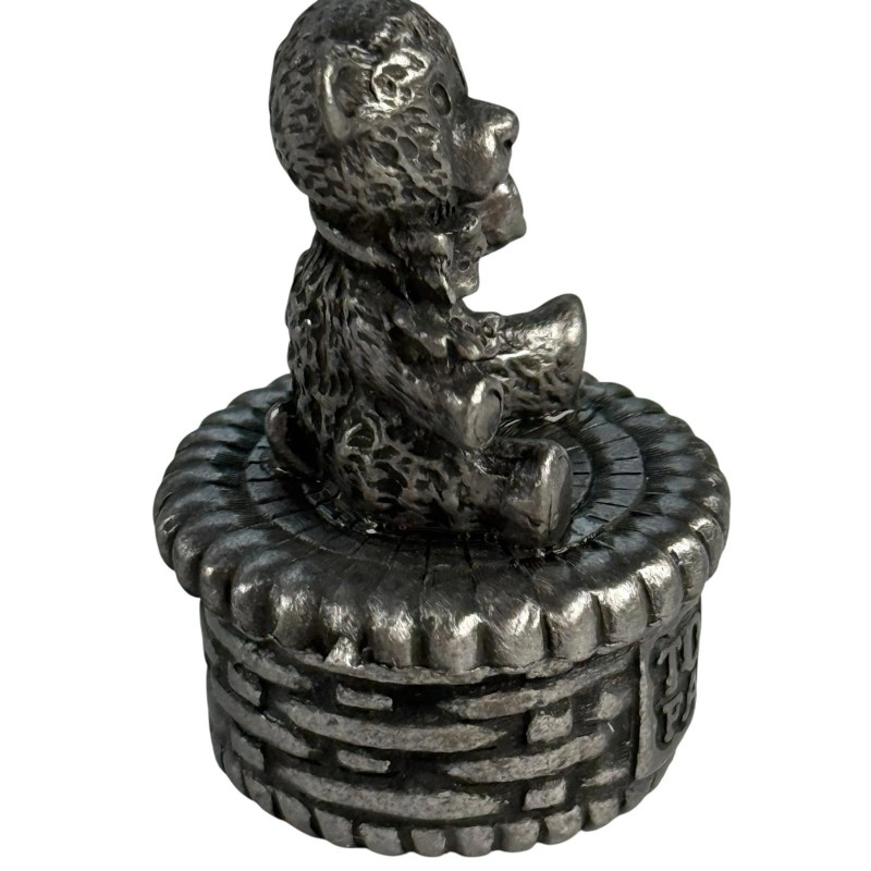 Torino Pewter Tooth Fairy Keepsake Box Teddy Bear 2" Tall