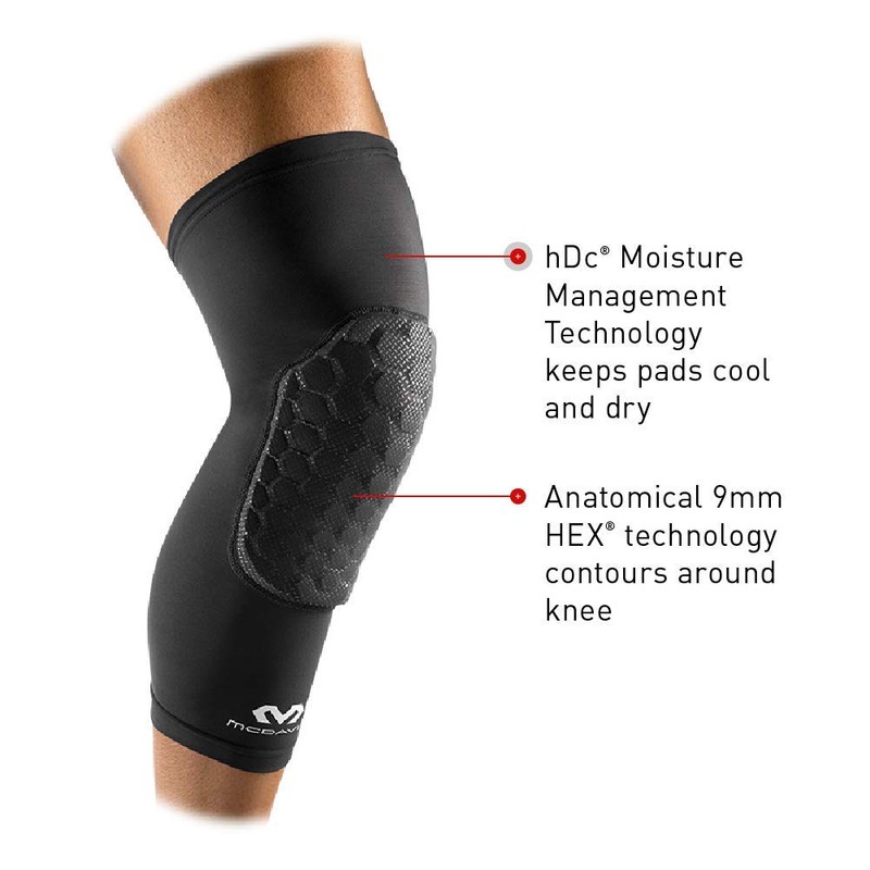 McDavid 6446X Teflx Extended Cuff Padded Leg Support Sleeves -