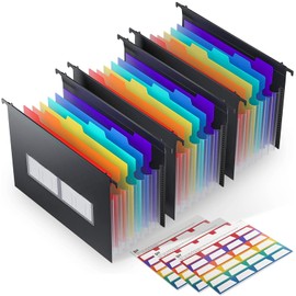 Expanding Hanging File Folders, File Folders for Filing Cabinet, 7 Expandable Accordian Pockets, Hanging File Folders Letter Size for Filing Cabinet, Larger Capacity Hanging Folders, 3 Packs