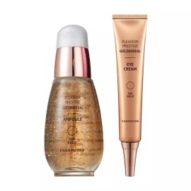 Charmzone 참존 골든실 24k 순금 미백 주름개선 기능성 앰플 30ml 1개+아이크림 30ml 1개 Chamzon Golden Silk 24k Pure Gold Whitening and Anti-Wrinkle Functional Ampoule 30ml 1 piece + Eye Cream 30ml 1 piece [Single option]