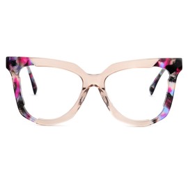 Zeelool Blue Light Blocking Glasses, Acetate Cat Eye Frame Glasses for Women Eyeglasses with Clear Lens Anti Eyestrain & UV from Computer/TV/Phone ZJGA269329-02B Champagne