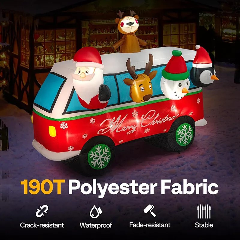 Unbranded 6ft Christmas Inflatable Snowmen Family LED Lighted Blow-up Lawn