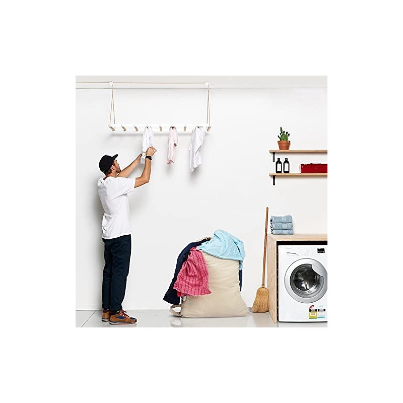 SweetNeedle Premium Canvas Laundry Bag with Shoulder Strap, 75x56 CM