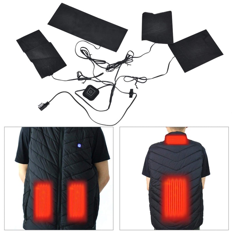 4 in 1 Electric Vest Pad 5V 2A USB Heated