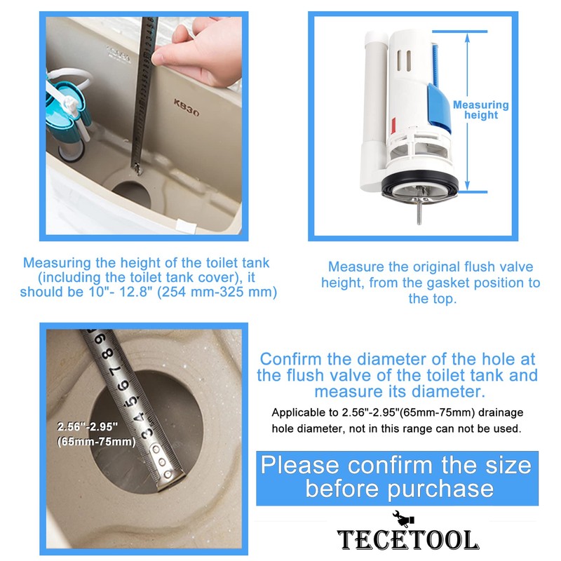 2 Inch Toilet Flush Valves Toilet Repair Kit Dual Flush