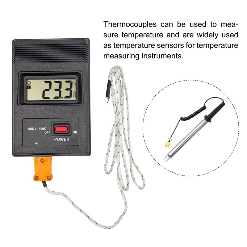MECCANIXITY Surface Thermocouple Probe K Type Yellow Coiled Wire 0