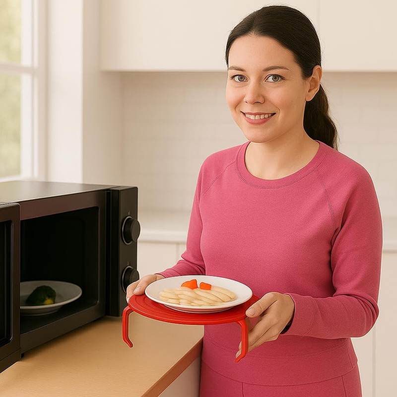 Microwave Multipurpose 4 in 1 Tray Stand Rack Splatter Guard