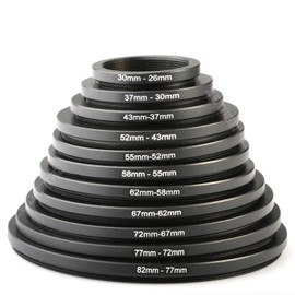 K&F Concept Step Down Ring 82mm-77mm 77mm-72mm 72mm-67mm 67mm-62mm 62mm-58mm 58mm-55mm 55mm-52mm 52mm-43mm 43mm-37mm 37mm-30mm 30mm-26mm Adapter Ring Filter Diameter Conversion Adapter