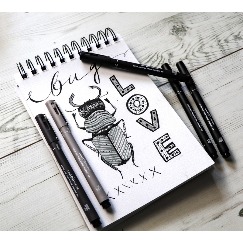 uni-ball PIN Black Felt Tip Pen Fineliners, Water and Fade-Resistant