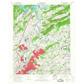 YellowMaps Maryville TN topo map, 1:24000 Scale, 7.5 X 7.5 Minute, Historical, 1966, Updated 1968, 27.5 x 22.1 in - Polypropylene