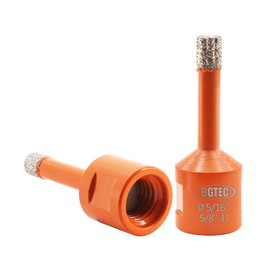 Dry Diamond Core Drill Bits,BGTEC 2pcs 5/16" 8mm Diamond Hole Saw with 5/8-11 Thread for Porcelain Tile,Ceramic Granite Marble Stone Masonry Brick