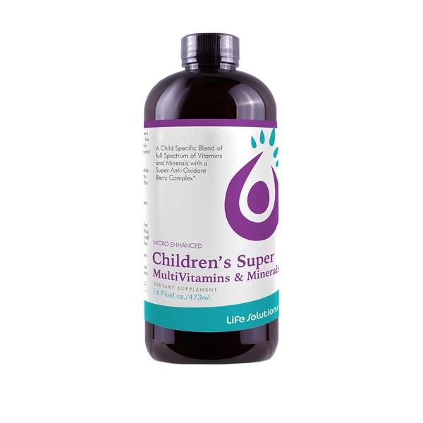 Life Solutions Children's Super MultiVitamins and Minerals | Professionally Formulated | Completely Natural | Liquid Dietary Supplement | 16 oz