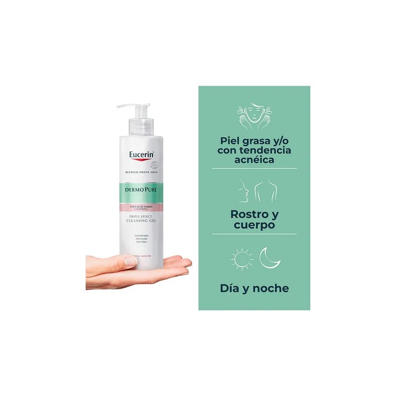 Eucerin Dermopure Gel Limpiador Facial Concentrado Piel Grasa DaNoche 400ml
