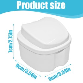 WUSJCOF Retainer Container Storage Box with Hanging Sieve for False Teeth Storage Cleaning