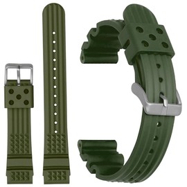 Rubber Band For Seiko Prospex SKX Divers Watches, 22mm 20mm Replacement Watch Band With Buckle For Seiko Prospex Diver’s Watch Rubber Watch Strap - Multiple Colors (22mm, Green)