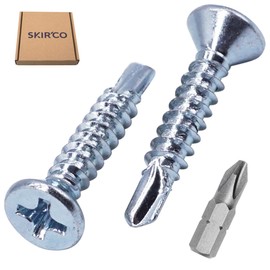 SKIR'CO Pack of 150 DIN 7504 P Galvanised Steel 3.5 x 19 mm Self-Drilling Screws for Metal, Tapping Screw, Countersunk Head