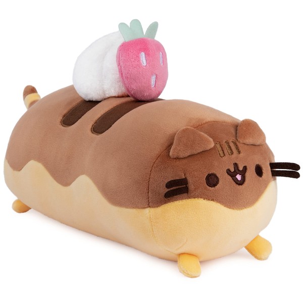 GUND Pusheen Éclair Squisheen Plush, Stuffed Animal for Ages 8 and Up, Brown/Yellow, 11”