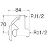 SANEI V226-13 Angle Cosmetic Valve with Built-In Strainer, For General