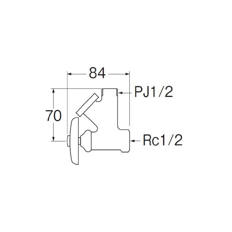 SANEI V226-13 Angle Cosmetic Valve with Built-In Strainer, For General