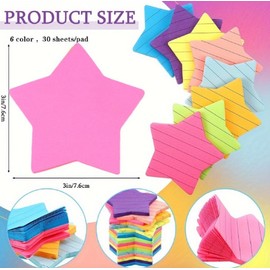 240 Sheets Multicolored Star Shape Sticky Notes Super Cute Post It Notes Self-Sticky Note Pads for School Office Home Self-Stick Note Pads Notebooks and Writing Pads (6 Color)