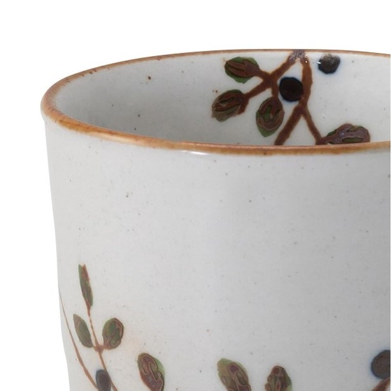 Hasamiyaki 72705 Lightweight Tea Cup (Large), Flower Connecting Pattern, Black,