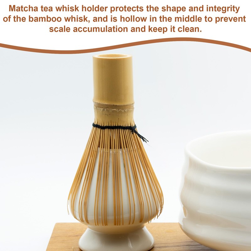 sourcing map Ceramic Chasen Stand 72mm Matcha Whisk Holder Teas