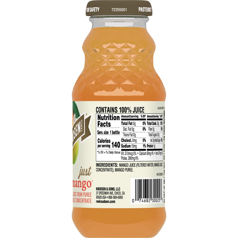 R.W. Knudsen Just Mango Juice, 8 fl oz (12 Pack)
