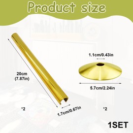 Girihe 2 Pack Radiator Pipe Cover, 15mm Pipe Cover Gold Towel Rail Radiator Pipee Covers, 15 x 200mm Gold Radiatorr Pipee Covers for Towel Rail and Bathroom Chrome