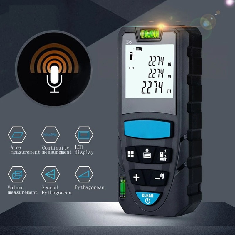 Distance Measure 100m Distance Meter Digital Display with Bubble Level