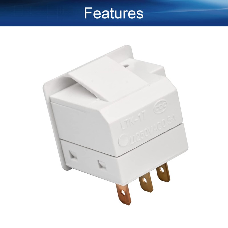 Heyiarbeit Refrigerator Door Light Switch 3Pin Universal Replacement LTK-17 Momentary