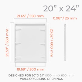 HVAC OV 20 x 24 Inch Metal Access Panel for Drywall - White Rectangular Plumbing Access Panel - Indoor Wall Access Door for HVAC, Electrical, Wall Covering - Drywall Access Panel - Wall Hole Cover