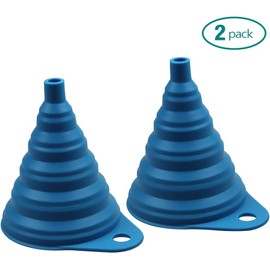 Hogar y cocina Embudo plegable, estilo plegable de silicona, sin BPA, resistente al calor, para lavavajillas(Azul)
