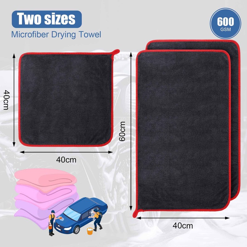 BREENHILL Microfiber Car Drying Towel,600 GSM Double Twisted Loop Detailing