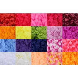 1000 Pieces White Rose Petals, 20 Colours, Artificial Flower Confetti, Home Decorative Accessories, Ideal for Valentine’s Day Wedding Engagement Birthday Party Romantic Decoration