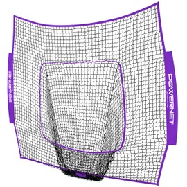 PowerNet Baseball Softball Net Replacement Bag ONLY | Fits 7x7 Practice Net Systems | Heavy Duty Canvas | Team Colors | Industrial Strength Zipper | Dual Shoulder Straps (Purple)