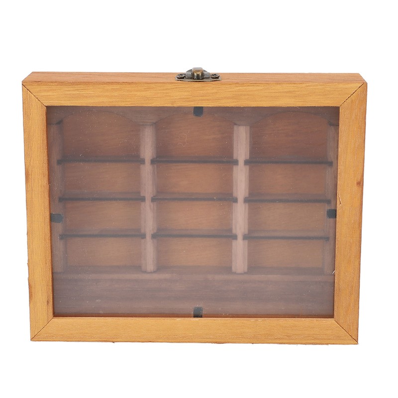 Miniature Wooden Bookshelf Anxiety Relief Multi Books Display Case Cabinet